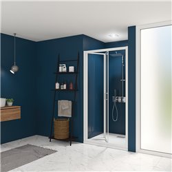 Porte de douche Smart Express S 80 cm Profilé blanc