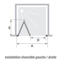 Porte de douche Smart Express S 120 cm Profilé chromé
