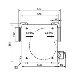Caisson de ventilation CATB extra-plat ECOWATT 600m3/h Dépressostat + pression régulée + isolation 50 mm