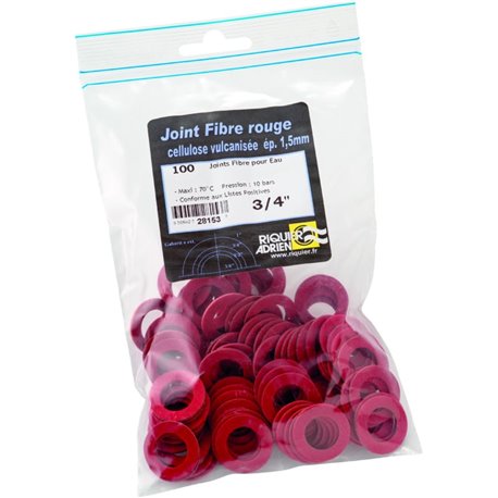 Lot de 100 joints fibre rouge 28153 Ø 3/4" mm