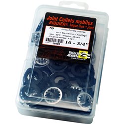 Lot de 50 joints collet mobile (bague inox + Lot de 50 joints) en boîte 28506 écrou Ø 3/4" mm, Ø tube 18 mm