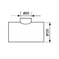 Té équerre 90° ø125/80mm sans joint