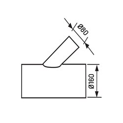 Té 45° Ø160/80mm sans joint