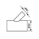 Té 45° Ø160/80mm sans joint