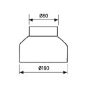 Réduction conique ø 160/80mm sans joint