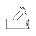Té 45° Ø250/250mm sans joint