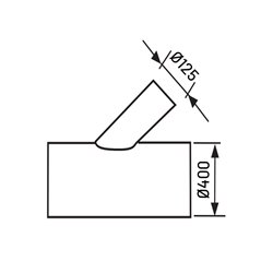Té 45° Ø400/125mm sans joint