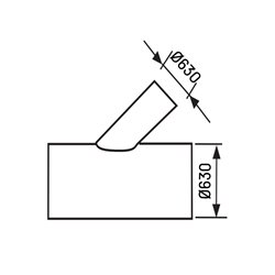 Té 45° Ø630/630mm sans joint