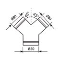 Culotte 45° sans joint ø80mm