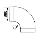 Coude 90° sans joint Ø80mm