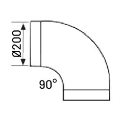 Coude 90° sans joint Ø200mm