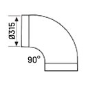 Coude 90° sans joint Ø315mm