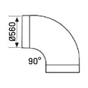 Coude 90° sans joint Ø560mm