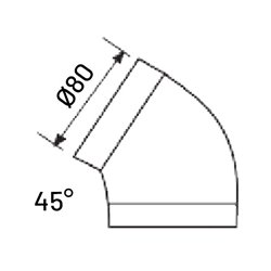 Coude 45° sans joint Ø80mm