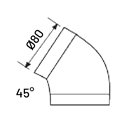 Coude 45° sans joint Ø80mm