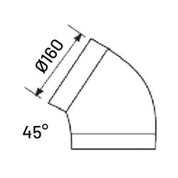 Coude 45° sans joint Ø160mm