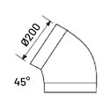 Coude 45° sans joint Ø200mm