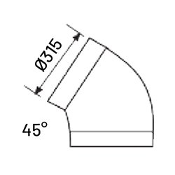 Coude 45° sans joint Ø315mm