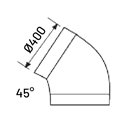 Coude 45° sans joint Ø400mm