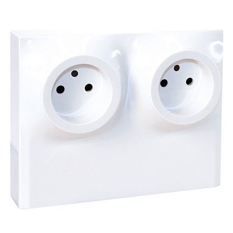 Cadre 2 postes H16 mm Blanc Cadre 2 postes H16 mm Blanc