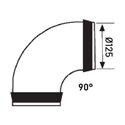 Coude 90° avec joint Ø125mm