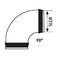 Coude 90° avec joint Ø315mm
