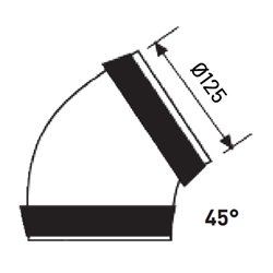 Coude 45° avec joint Ø125mm
