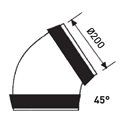 Coude 45° avec joint Ø200mm