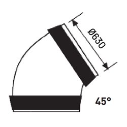 Coude 45° avec joint Ø630mm