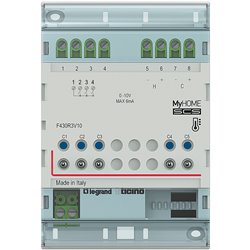 Actionneur modulaire 3 relais indépendants et 2 sorties 0V à 10V MyHOME_Up 4 modules F430R3V10