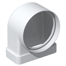 Coude mixte rectangulaire rigide Sans joint Ø125 mm 55x220 mm