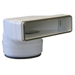Coude mixte rectangulaire rigide Avec joint Ø100 mm 55x110 mm