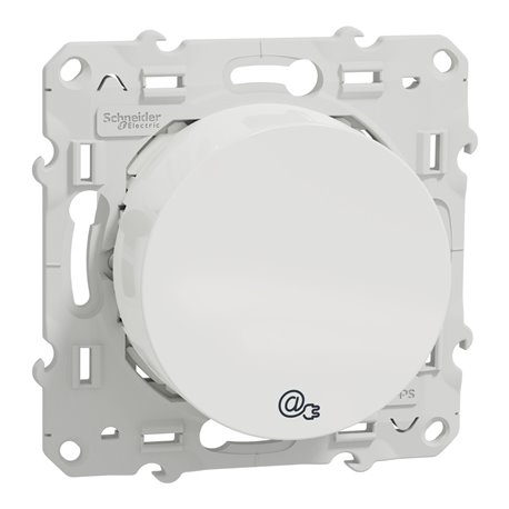 Prise RJ45 CPL Odace compatible standard HPAV S520490 Blanc 