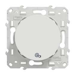 Prise RJ45 CPL Odace compatible standard HPAV S520490 Blanc 