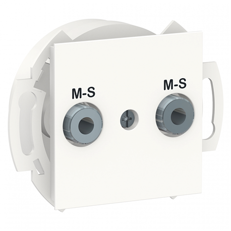 Prise double multiservices M-S Unica NU545718 Blanc mécanisme seul