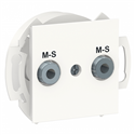 Prise double multiservices M-S Unica NU545718 Blanc mécanisme seul
