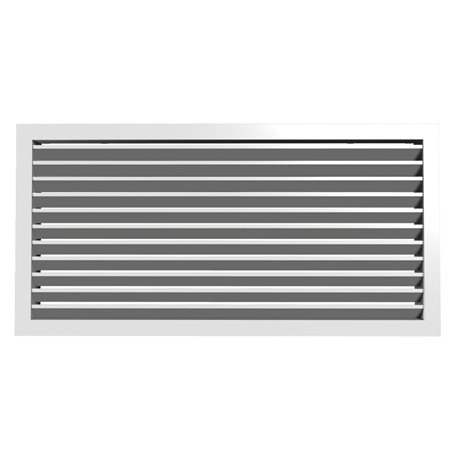 Grille de reprise à ailettes fixes Blanc 400x150 mm