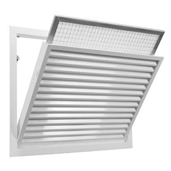 Grille de reprise à ailettes inclinées Blanc 500x400 mm