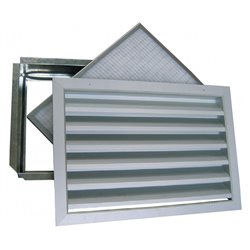 Grille extérieure avec porte filtre 600x300 mm pas 50 mm