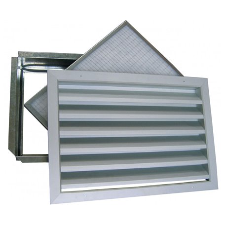 Grille extérieure avec porte filtre 600x300 mm pas 50 mm Grille extérieure avec porte filtre 600x300 mm pas 50 mm