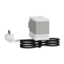 Bloc 3 prises (2P+T / USB-A / USB-C) Unica System+ INS44052 blanc et tissus gris clair