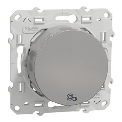 Prise RJ45 CPL Odace compatible standard HPAV S530490 Alu 