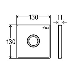 Plaque de commande Urinoir 774691 Visign for Public 12 Acier inoxydable Blanc brillant