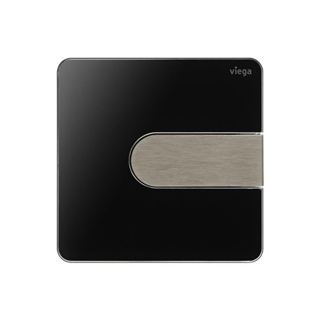Plaque de commande Urinoir 774585 Visign for Style 23 en acrylique Noir brillant et Acier inoxydable brossé