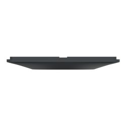 Plaque de finition Ovalis entraxe 71 mm S340724G anthracite bague argent chromé 2 postes vertical