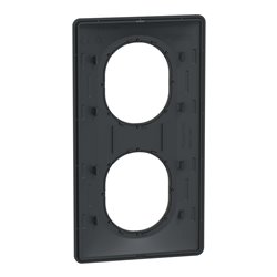 Plaque de finition Ovalis entraxe 71 mm S340724E anthracite bague laiton 2 postes vertical