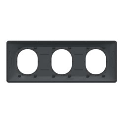 Plaque de finition Ovalis entraxe 71 mm S340706E anthracite bague laiton 3 postes horizontal