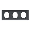 Plaque de finition Ovalis entraxe 71 mm S340706E anthracite bague laiton 3 postes horizontal
