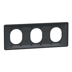 Plaque de finition Ovalis entraxe 71 mm S340706E anthracite bague laiton 3 postes horizontal