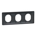 Plaque de finition Ovalis entraxe 71 mm S340706E anthracite bague laiton 3 postes horizontal